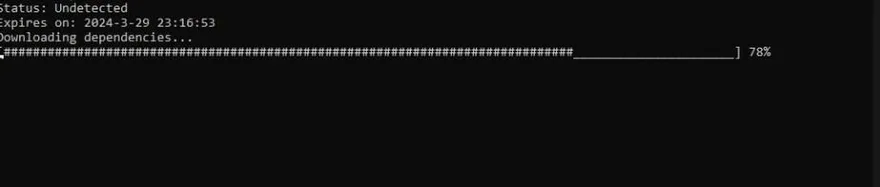 Browser Radar loader showing Status Undetected while downloading its dependencies