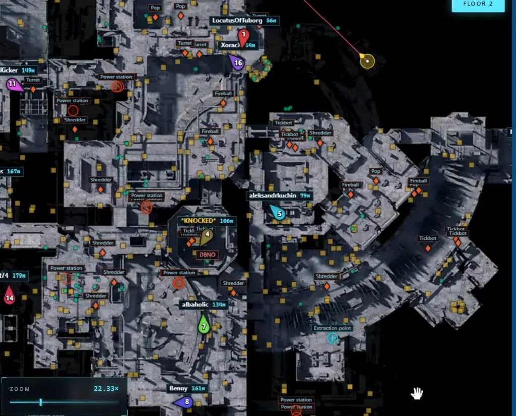 ARC Raiders browser radar: gameplay with the cheat active