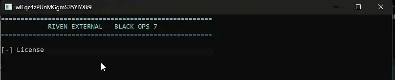 The Riven External console waiting for your license