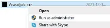 Right-clicking the downloaded loader and choosing Run as administrator