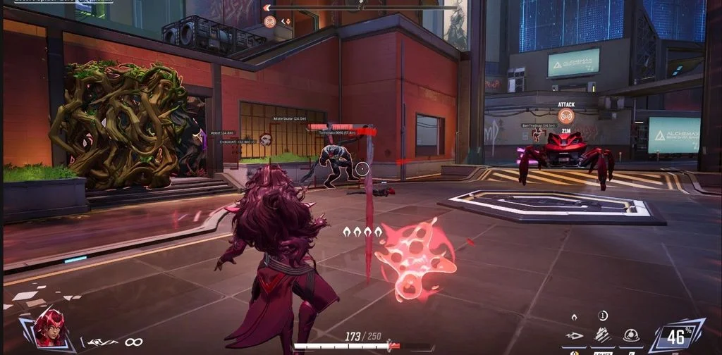 Marvel Rivals Ares ESP drawing boxes, health bars and player names on enemy heroes during an escort match