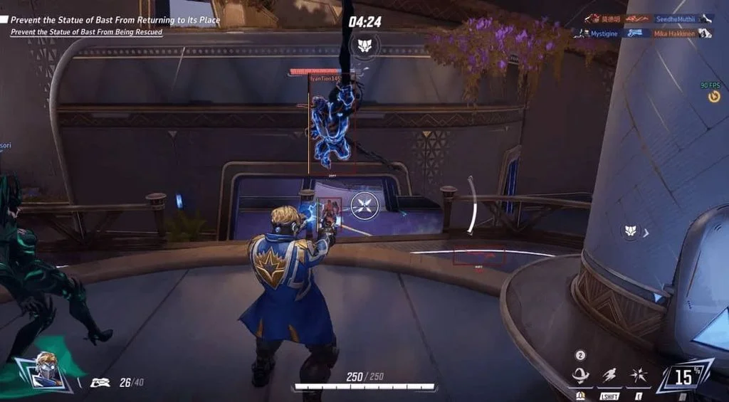 Fecurity box and skeleton ESP on an enemy hero through a Marvel Rivals fight