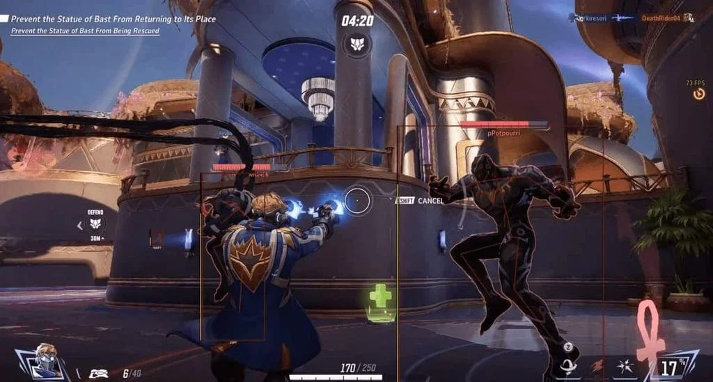 Fecurity box and health ESP on an enemy hero during a live Marvel Rivals match