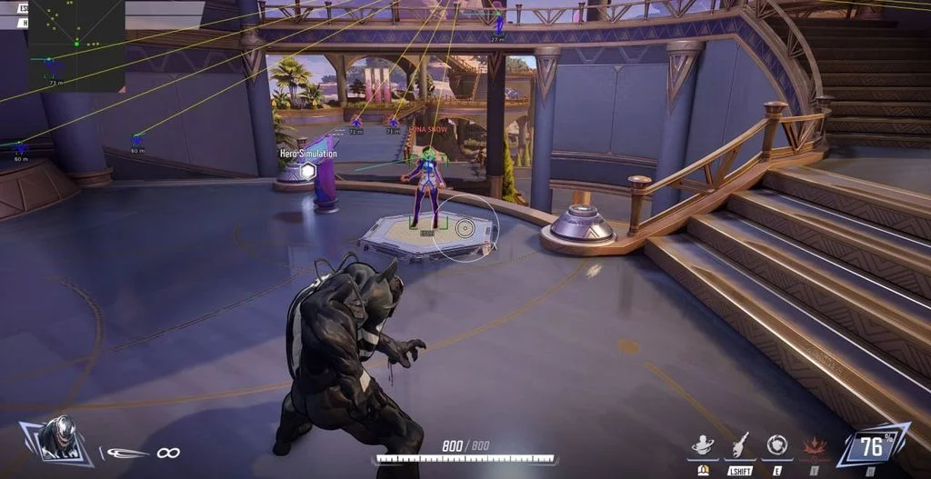 Visor 2D radar and skeleton ESP with lines to enemies across the map